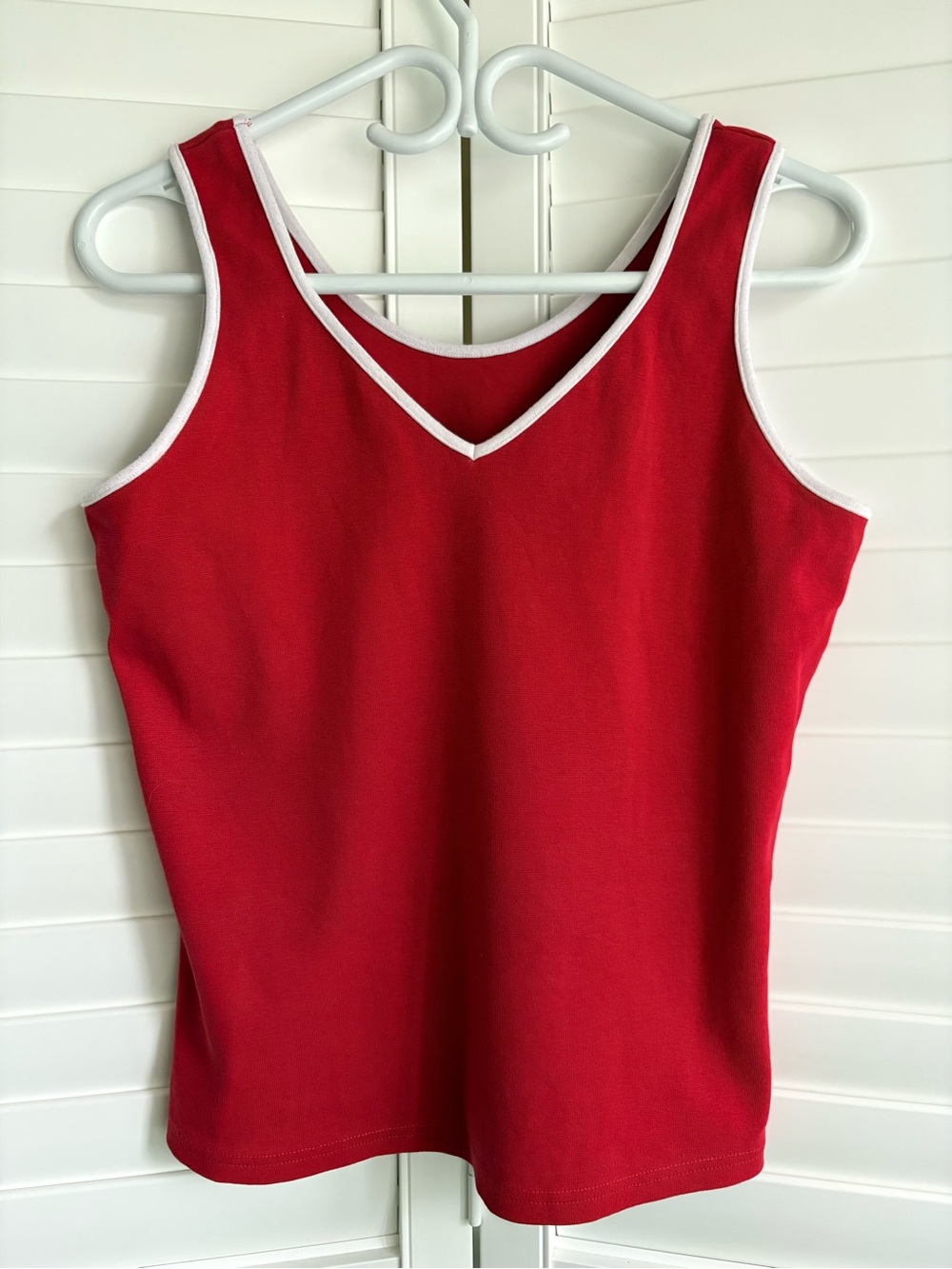 Red and white cotton tank size medium